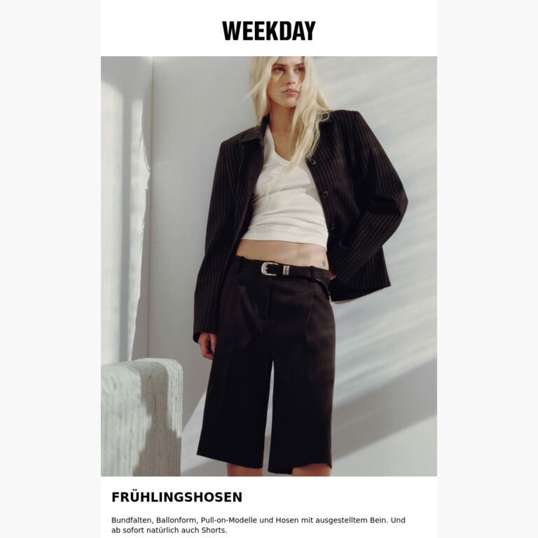 Die neuen Frühlingshosen - newsletter screenshot
