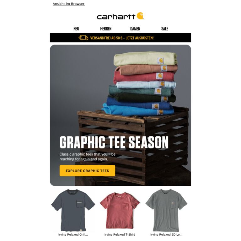 Your Go-To Tees Are Here - newsletter screenshot