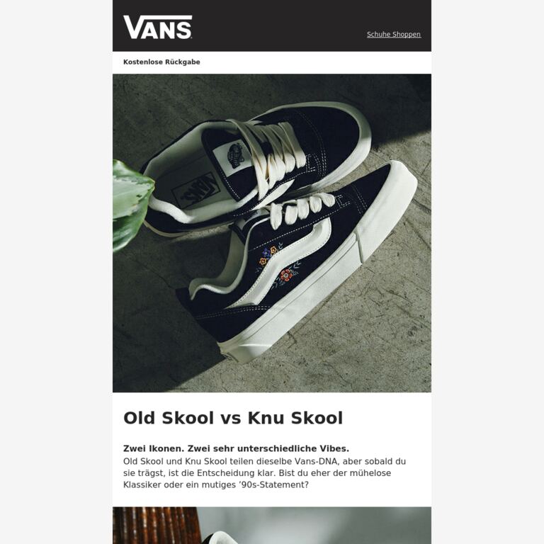 Old Skool vs Knu Skool: Welche Ikone bist du?​ - newsletter screenshot