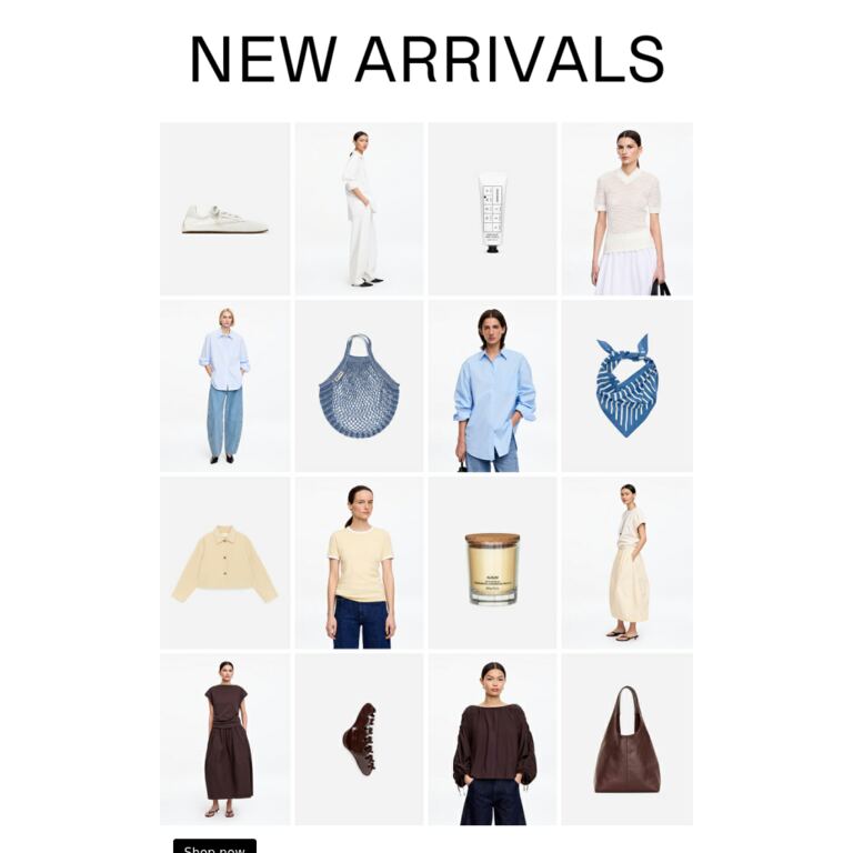 New in womenswear - newsletter screenshot