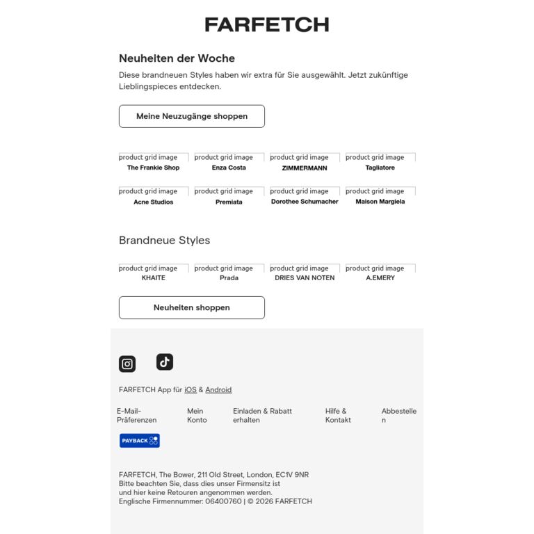 Top-Neuheiten, passend zu Ihrem Style - newsletter screenshot