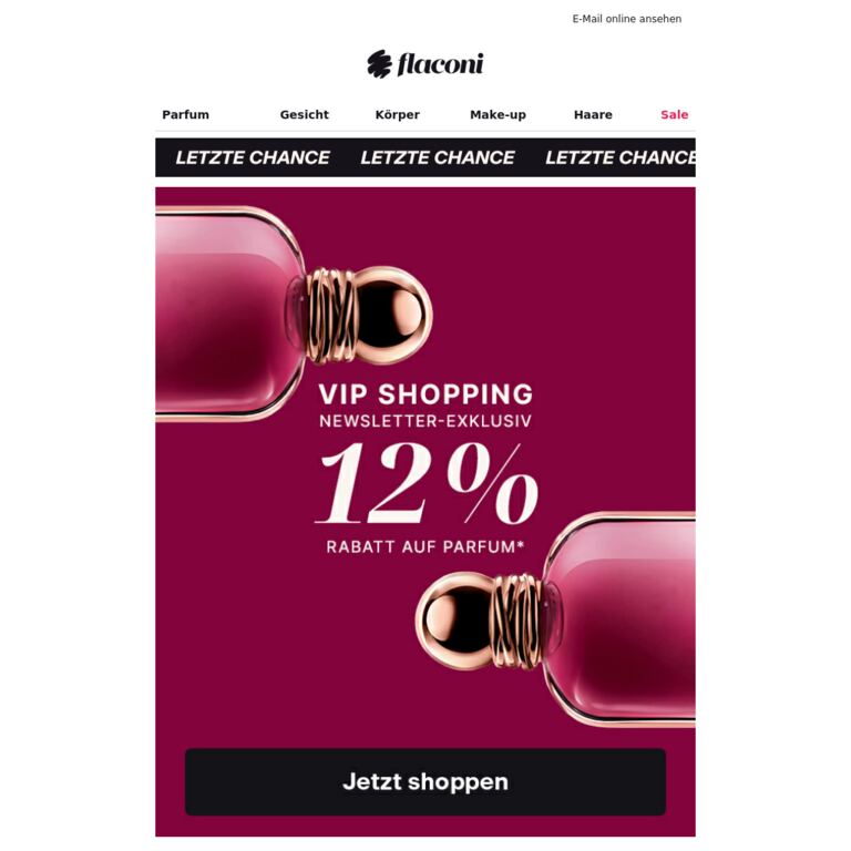 LETZTE CHANCE auf 12 % Rabatt 🔥 - newsletter screenshot