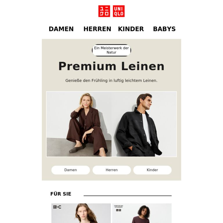Essentials aus Leinen - newsletter screenshot