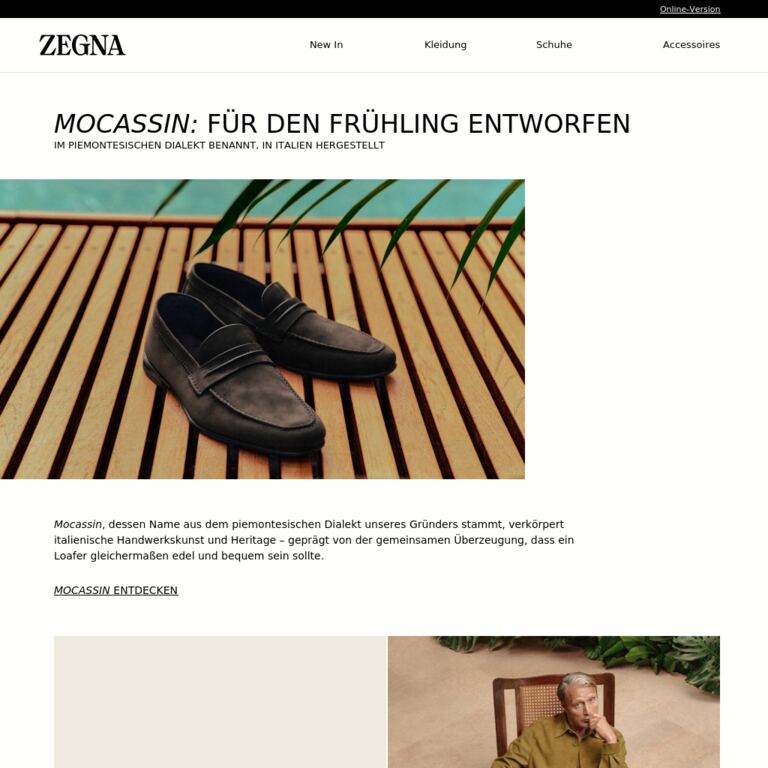 Mocassin: für den Frühling entworfen - newsletter screenshot