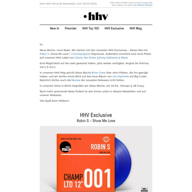 Angine De Poitrine, Robin S, Cunninlynguists, Classic Der Dicke, Johnny Katharsis & Mase - newsletter screenshot