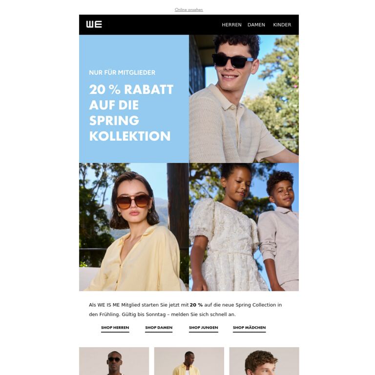 Bis Sonntag: -20 % auf die Spring Kollektion - newsletter screenshot