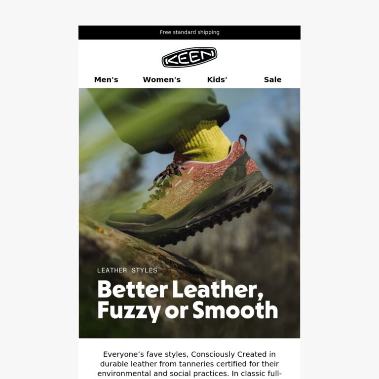 Better Leather, Fuzzy or Smooth - newsletter screenshot