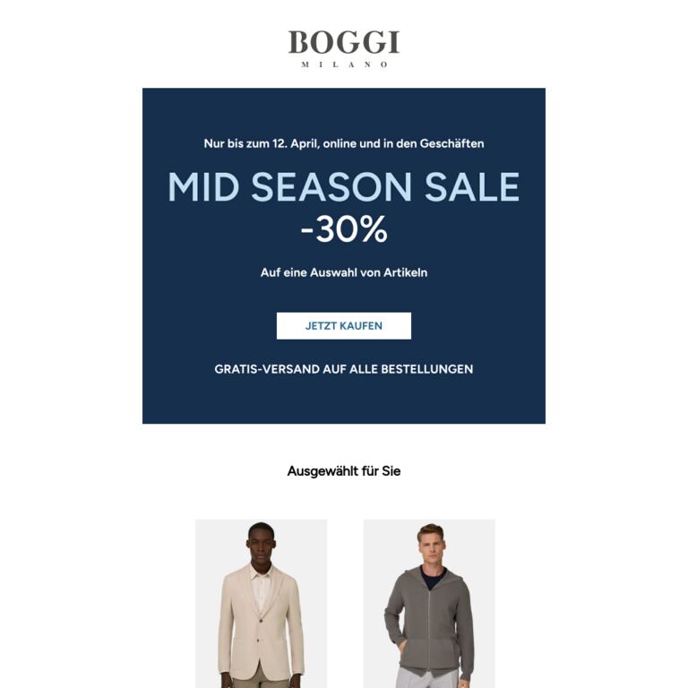 Letzte Tage ⏳: -30 % mit kostenloser Lieferung - newsletter screenshot