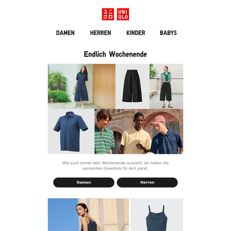 Outfits fürs Wochenende - newsletter screenshot