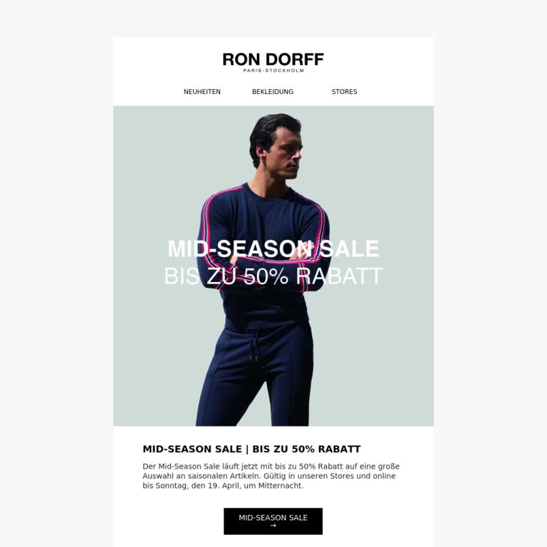 Mid-Season Sale | Bis zu 50% Rabatt - newsletter screenshot