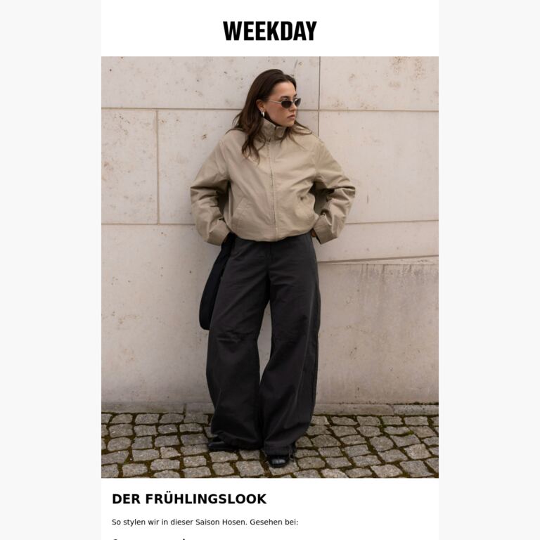 WORN BY: Frühlingshosen - newsletter screenshot
