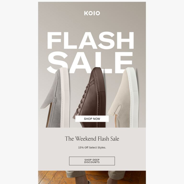 The Weekend Flash Sale - newsletter screenshot