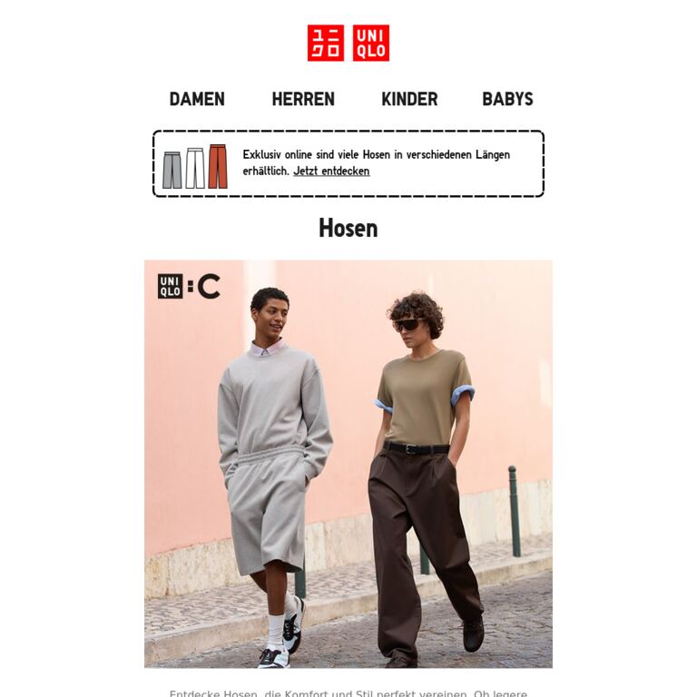 Barrel Leg, Culottes & mehr - newsletter screenshot