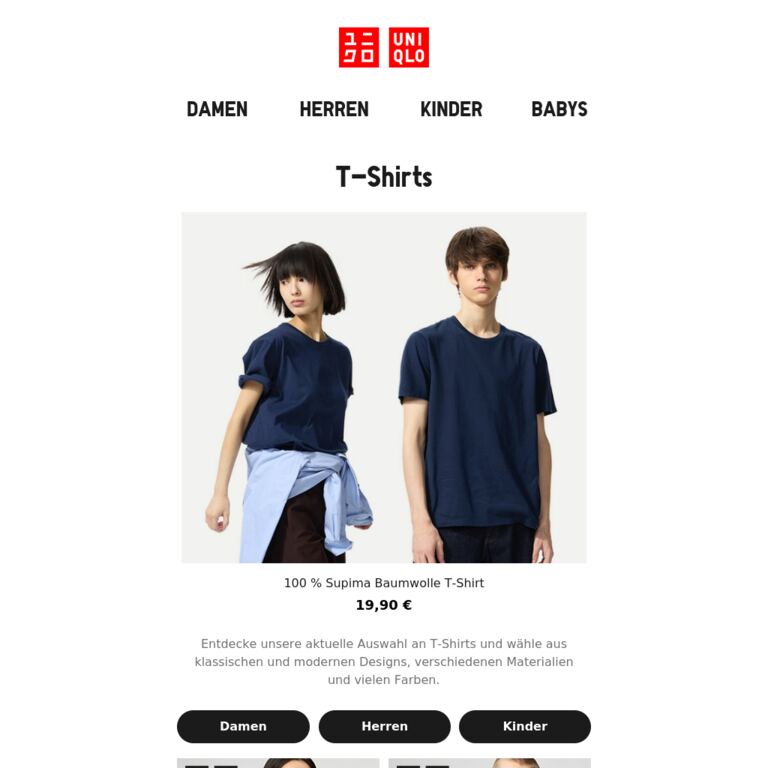 T-Shirts für alle	 - newsletter screenshot