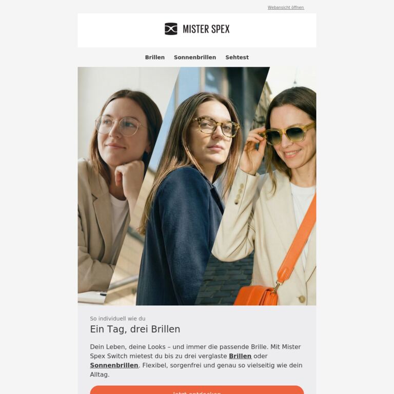 Alltag, Sonne, Sport – warum nur eine Brille? - newsletter screenshot