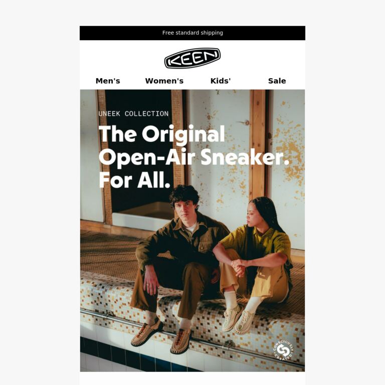 UNEEK: Two Cords. One Sole. Endless Comfort. - newsletter screenshot