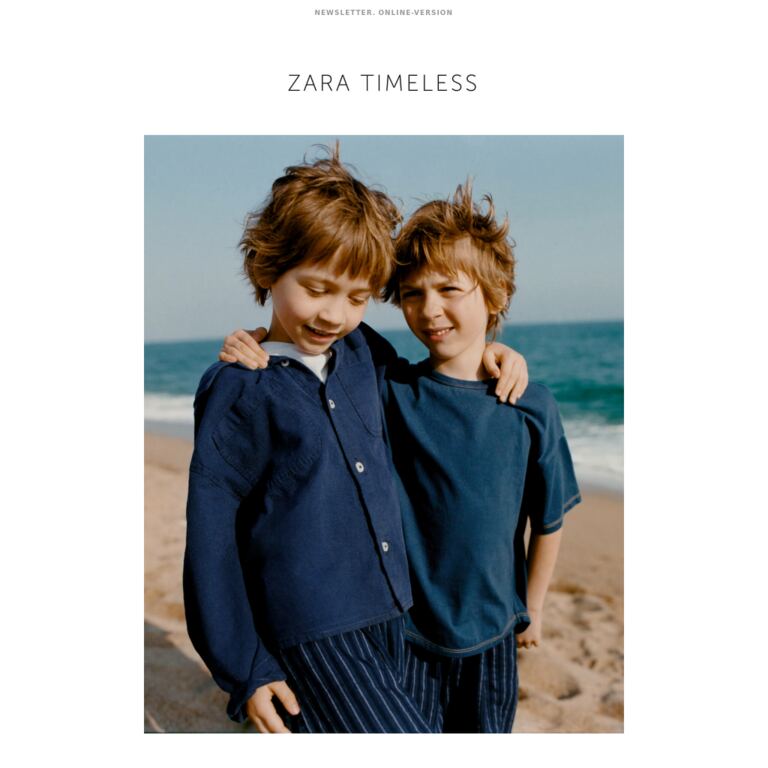 ZARA TIMELESS - newsletter screenshot