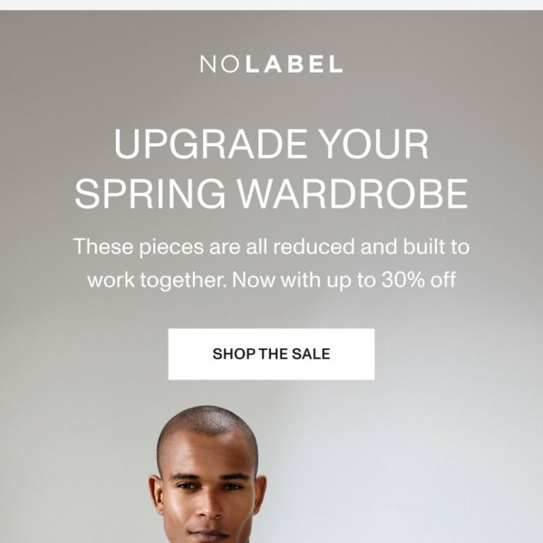 Upgrade your spring wardrobe: up to 30% off - newsletter screenshot