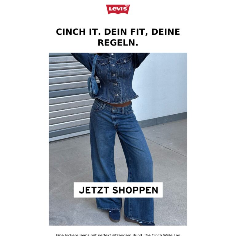 Kein Abstehen. Einfach eine perfekt sitzende Jeans. - newsletter screenshot