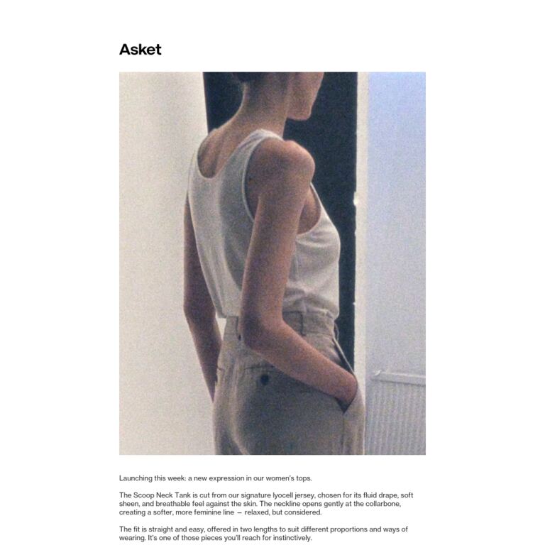This week: The Scoop Neck Tank Top - newsletter screenshot
