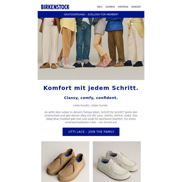 Utti Lace - Join the Family. - newsletter screenshot