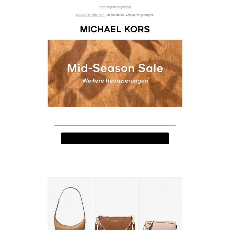 Wichtige Ankündigung: Der Mid-Season Sale endet bald - newsletter screenshot