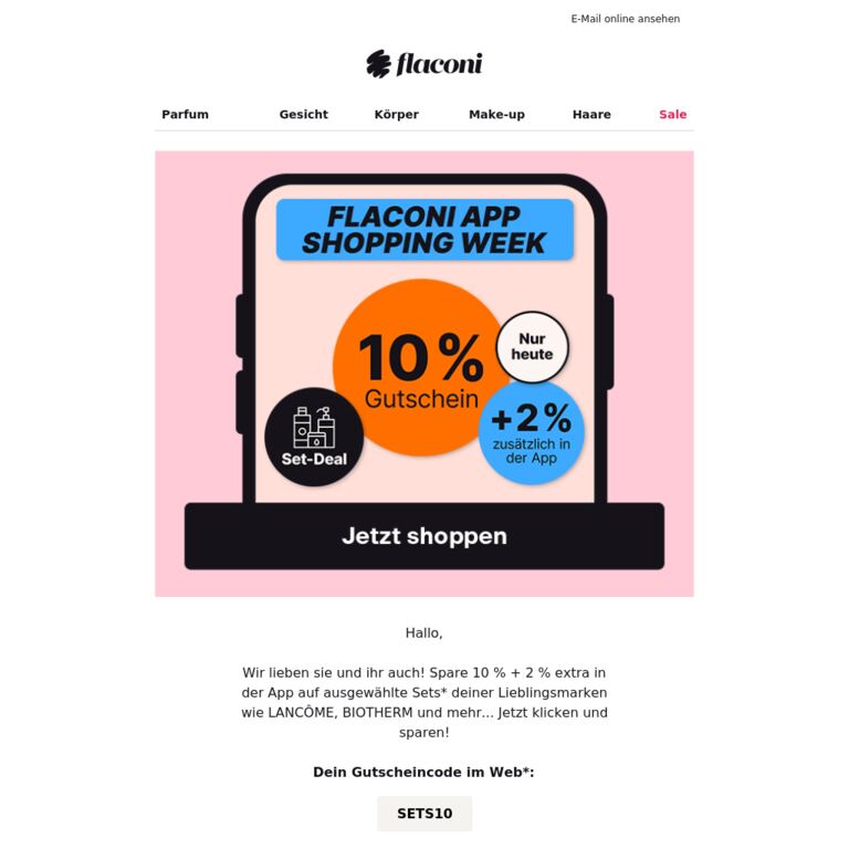 LANCÔME, BIOTHERM oder ... ❓ - newsletter screenshot