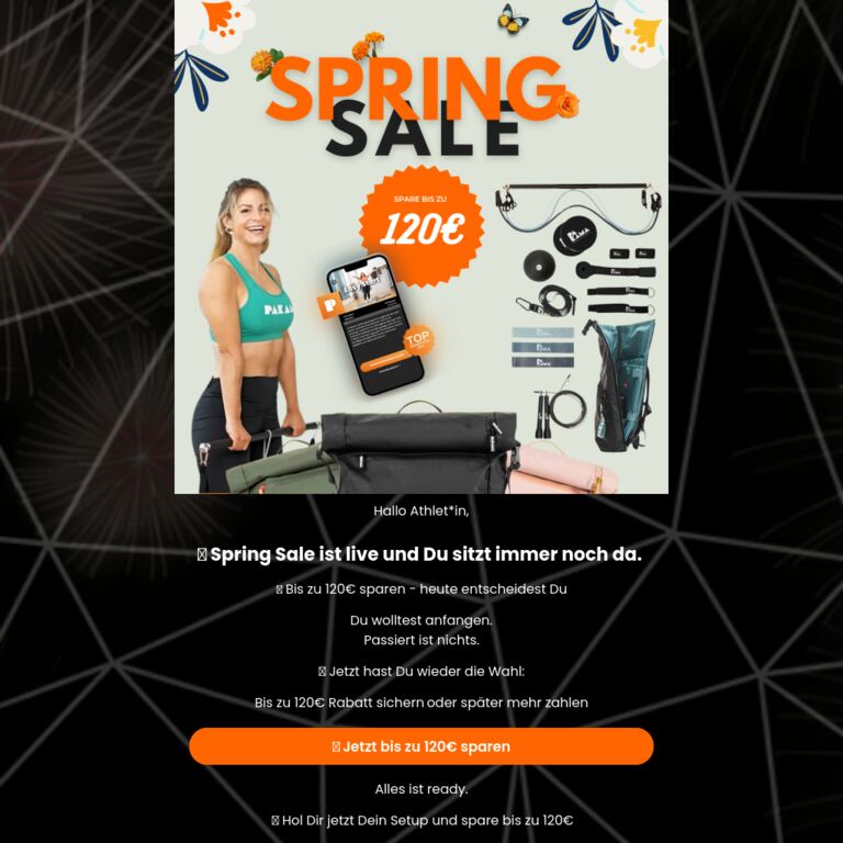 🚨 Spring Sale: Bis zu 120€ günstiger - newsletter screenshot
