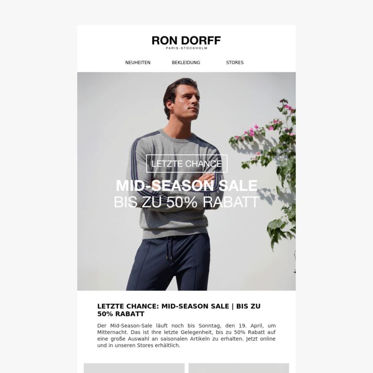 Letzte Chance: Bis zu 50% Rabatt - newsletter screenshot