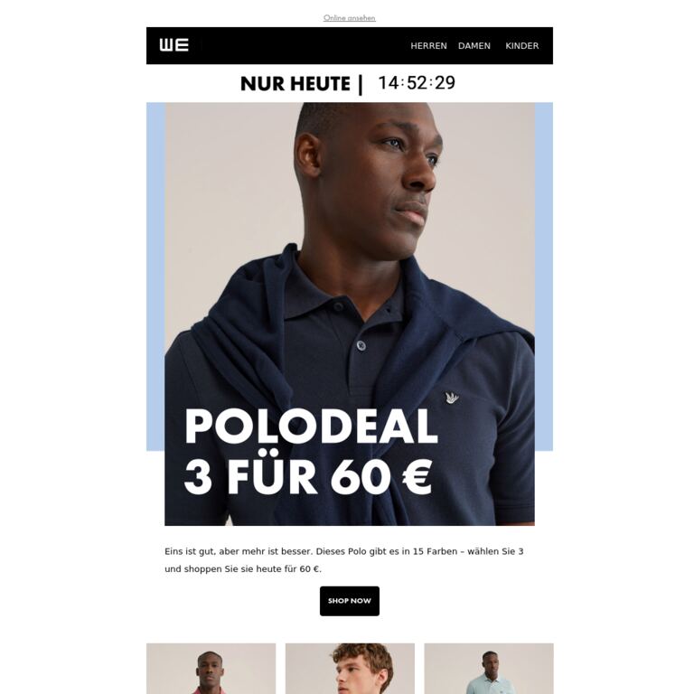 Polodeal: jetzt 3 für 60 € - newsletter screenshot