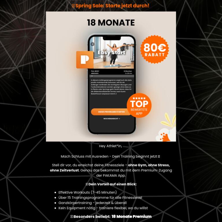 🌸 Spring Sale: 18 Monate Fitness sichern - newsletter screenshot