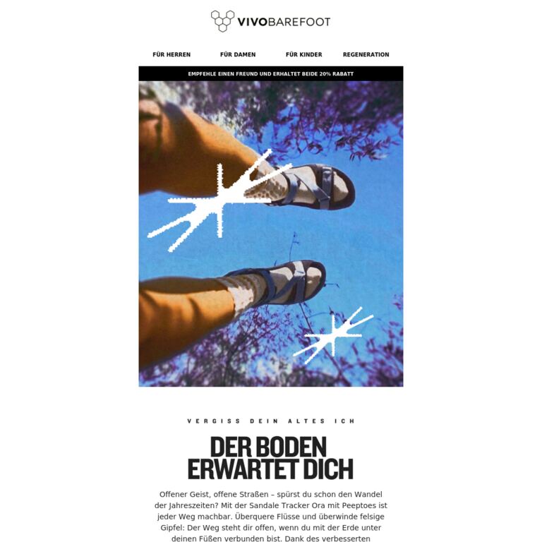 Neu | Die Sandale Tracker Ora - newsletter screenshot