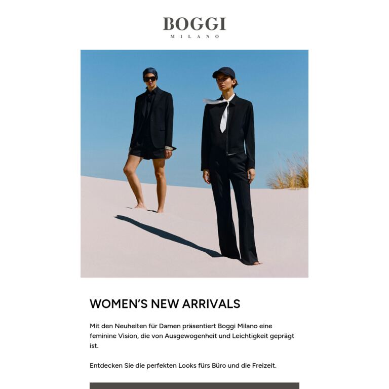 Eine neue feminine Eleganz - newsletter screenshot