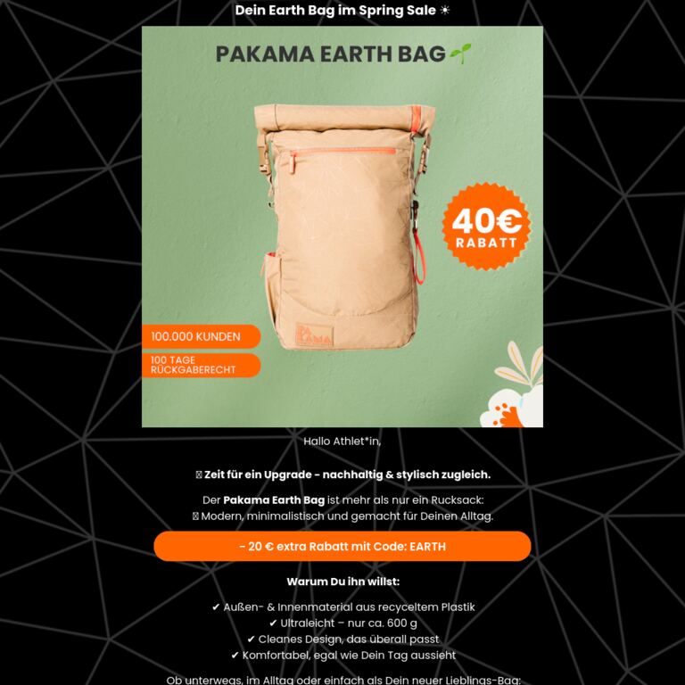39 € für Deinen neuen Lieblings-Bag - newsletter screenshot