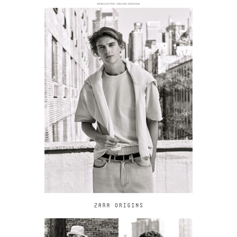 ZARA ORIGINS - newsletter screenshot