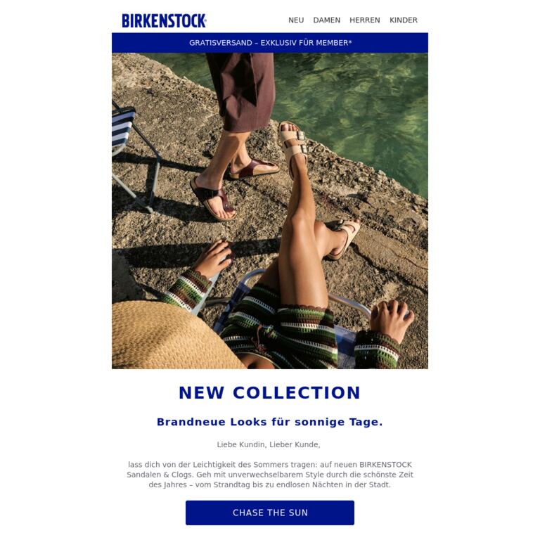 Die neue Sommerkollektion ist da. - newsletter screenshot