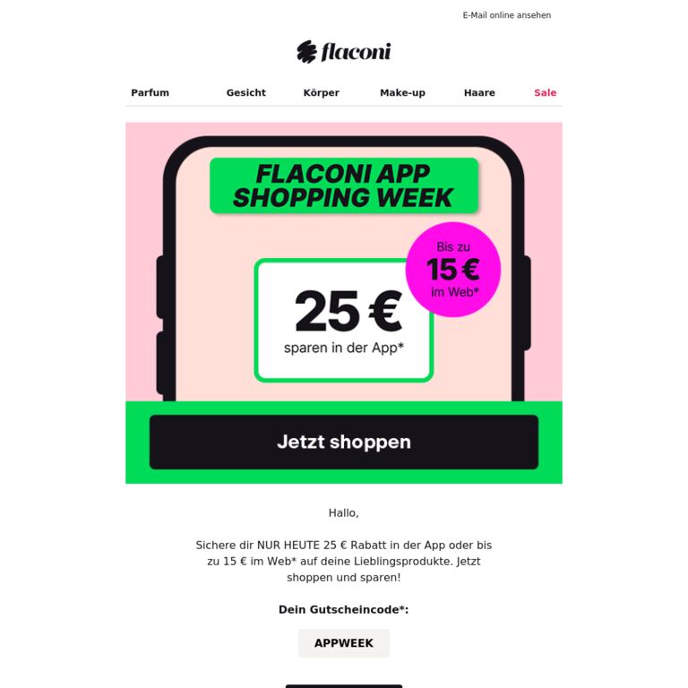 🎰 Jackpot: 25 €-Gutschein! - newsletter screenshot