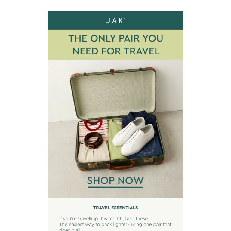 The Only Pair You Need for Travel. - newsletter screenshot