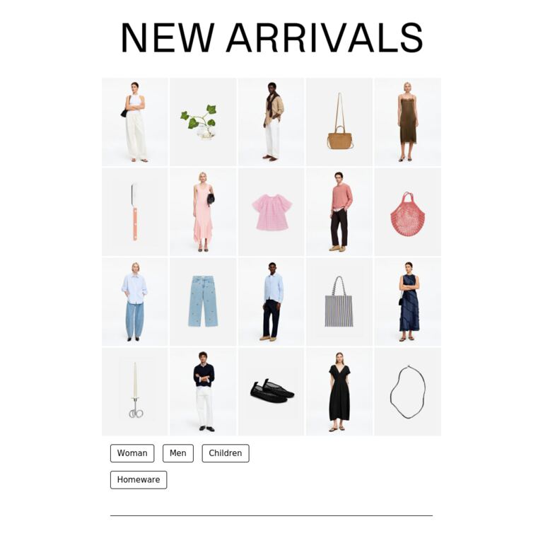 New arrivals for all - newsletter screenshot