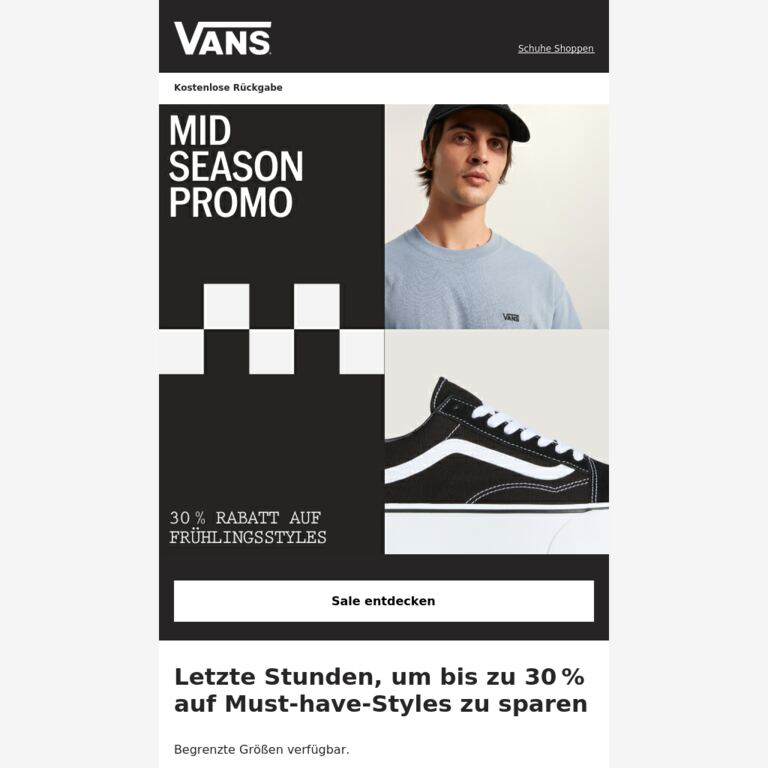 Letzte Stunden: Mid-Season-Promo mit bis zu 30 % Rabatt - newsletter screenshot
