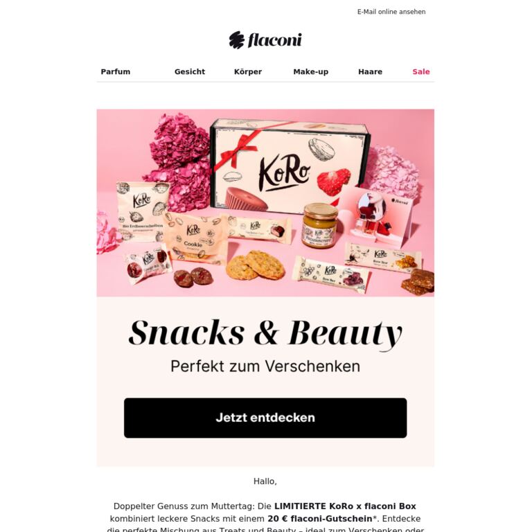 Die exklusive Muttertags-Box ist da! 💄🥜 - newsletter screenshot