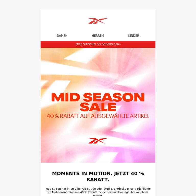JETZT 40 % RABATT - newsletter screenshot