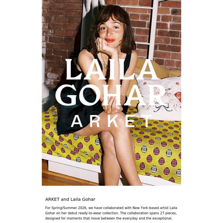 Our new collaboration with Laila Gohar is out now - newsletter screenshot