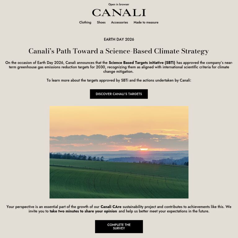 Canali’s Path Toward a Science-Based Climate Strategy - newsletter screenshot