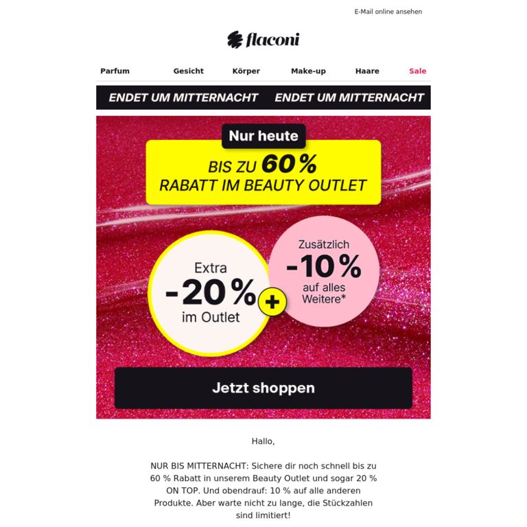 ⚠️ LETZTE STUNDEN: Das Outlet schließt! - newsletter screenshot