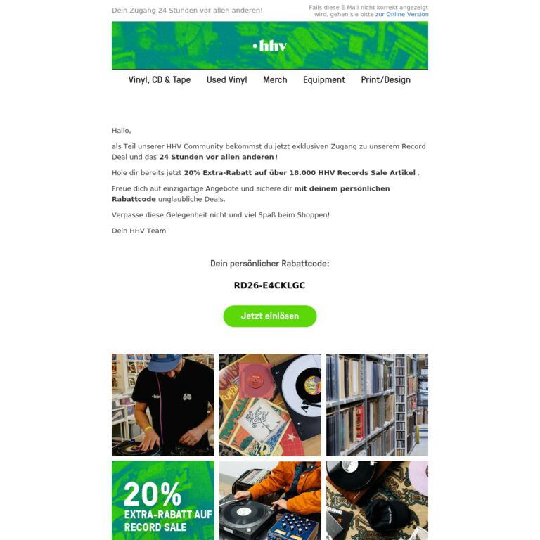 Record Deal: Exklusiver Pre-Access. Sei unter den Ersten! - newsletter screenshot