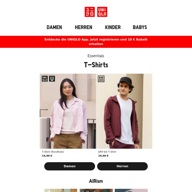 Dein neues Lieblings-T-Shirt - newsletter screenshot