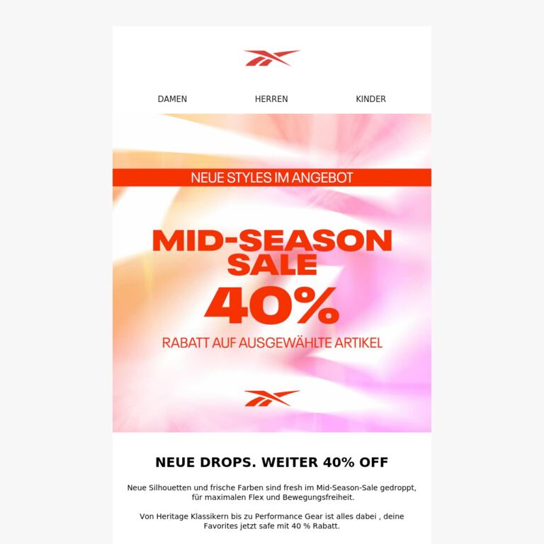 Mid-Season-Sale: Neue Styles hinzugefügt - newsletter screenshot