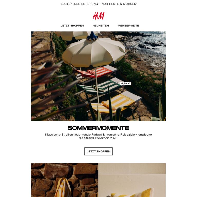 Neu: Strand-Essentials - newsletter screenshot
