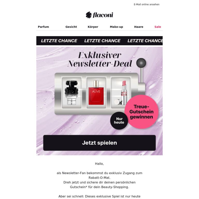 ⚡ Letzte Chance: Dein Gutschein läuft ab! - newsletter screenshot